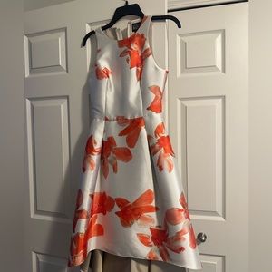 Sachin &babi Sleeveless Floral Jacquard Cut-Out Back High-Low Dress